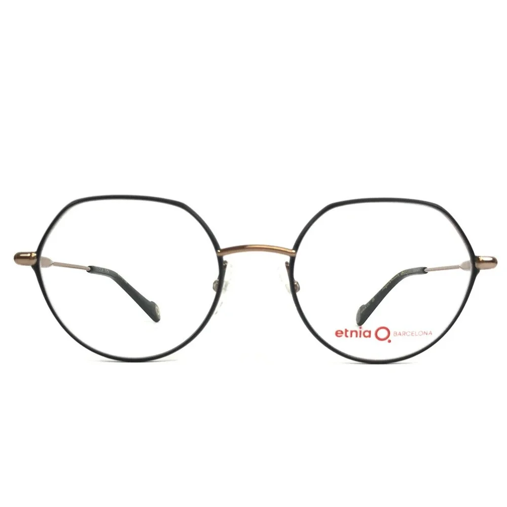 Etnia Barcelona Eyeglasses Frame STOA BKBZ Black Bronze Round Wire Rim 49-19-138
